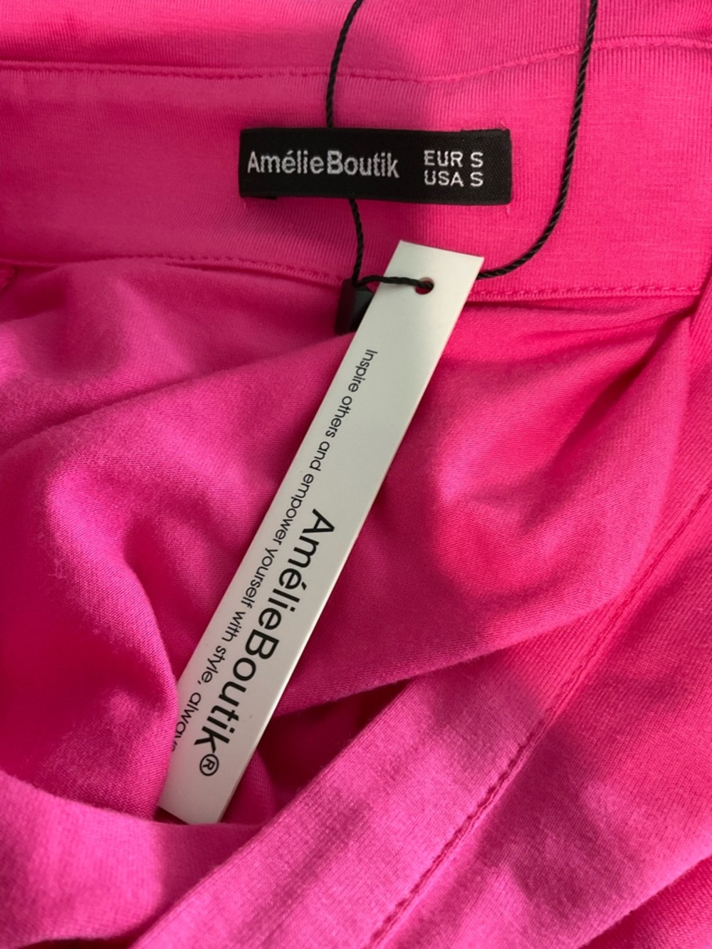 Amelie Boutik Pink V-Neck Polo Shirt NWT Size S Tennis Preppy Top - Picture 5 of 6